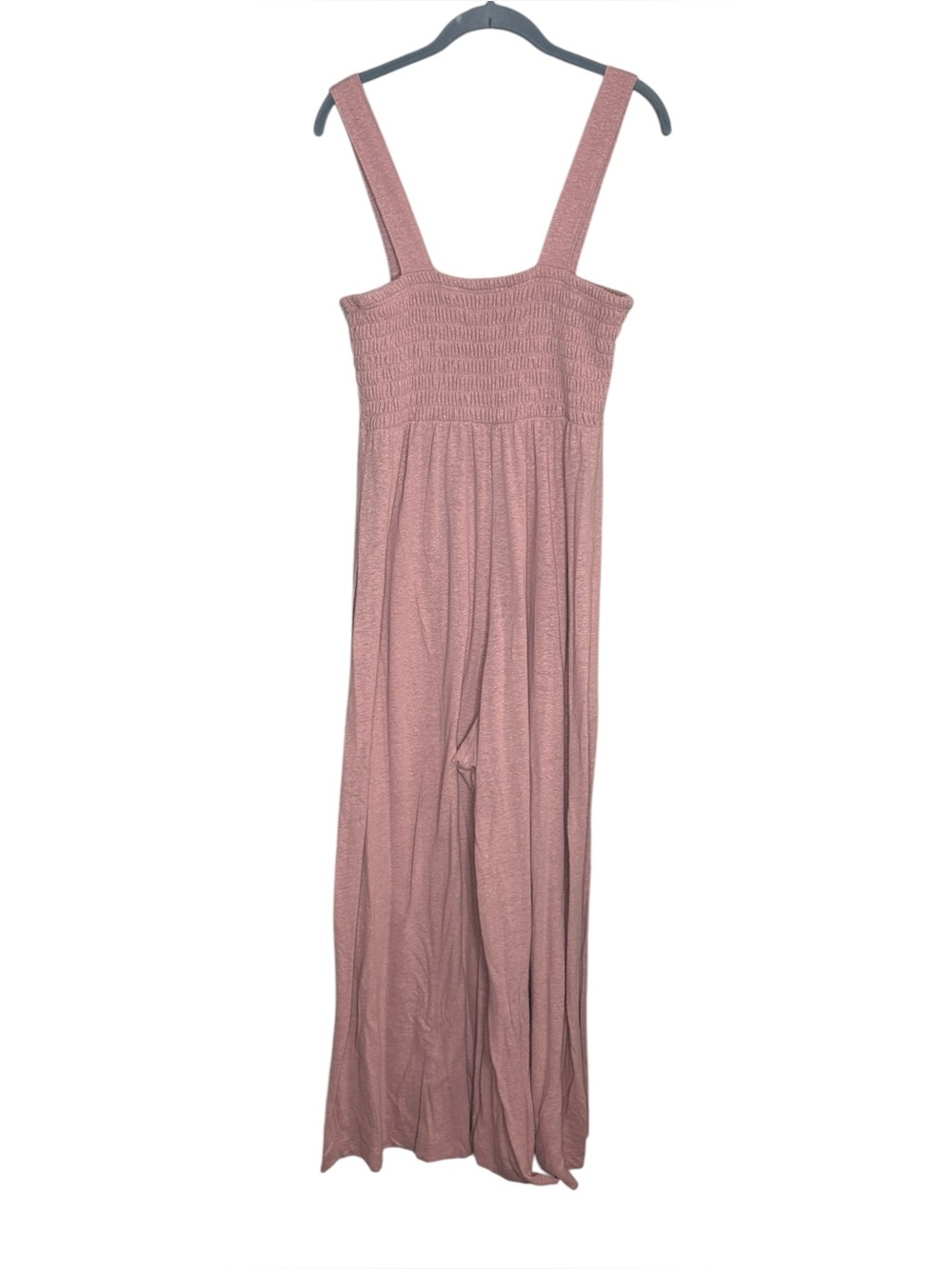 Free People Beach jumpsuit wide leg Smocked Square-Neck pink size large women’s - Picture 3 of 4